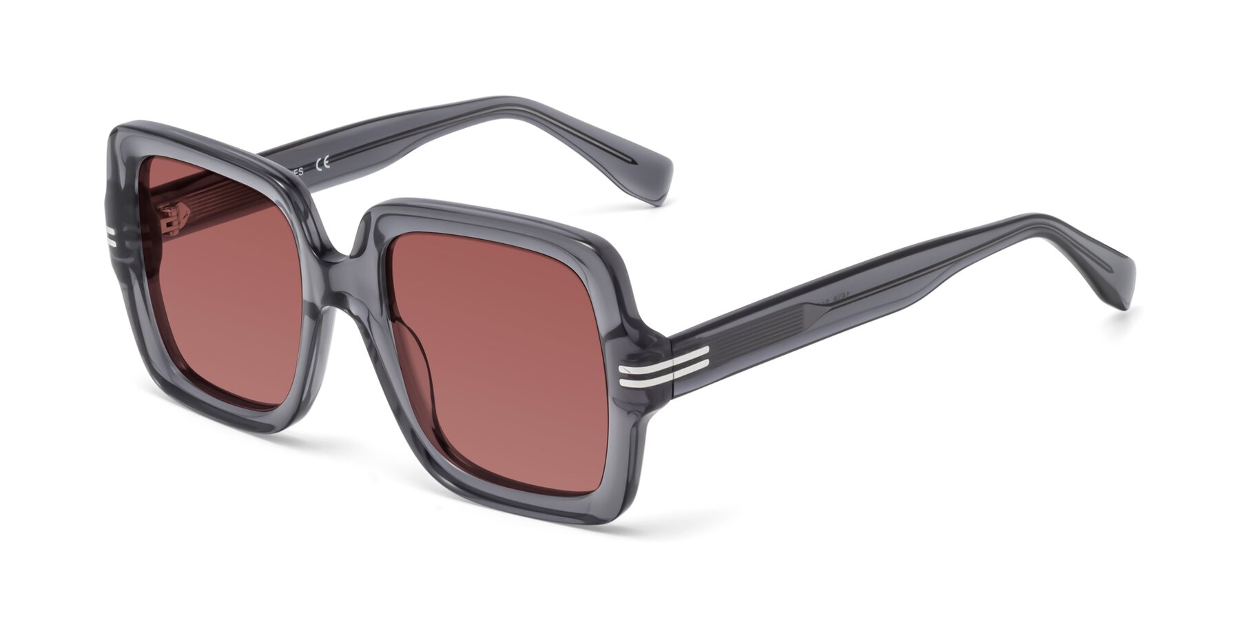 Angle of 1528 in Gray with Garnet Tinted Lenses