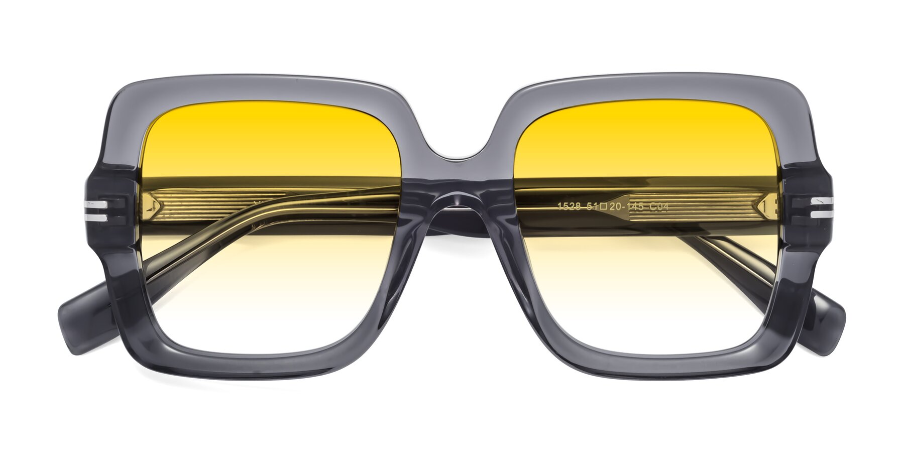 Folded Front of 1528 in Gray with Yellow Gradient Lenses