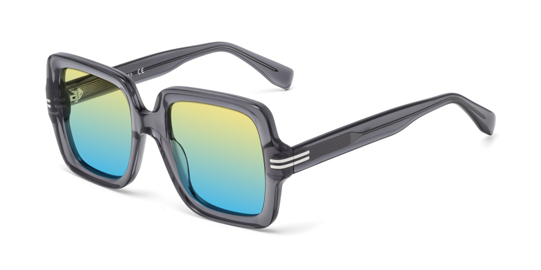 Angle of 1528 in Gray with Yellow / Blue Gradient Lenses