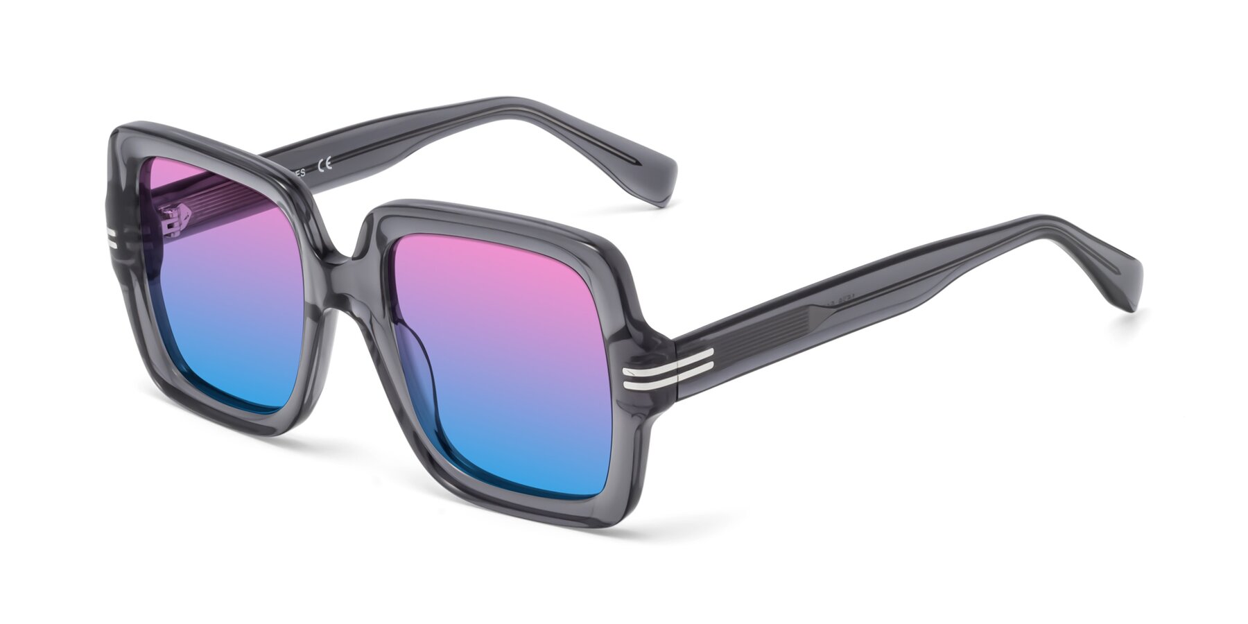 Angle of 1528 in Gray with Pink / Blue Gradient Lenses