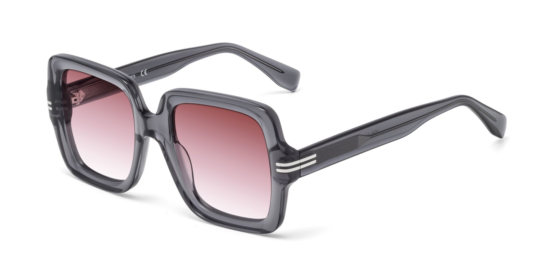 Angle of 1528 in Gray with Garnet Gradient Lenses