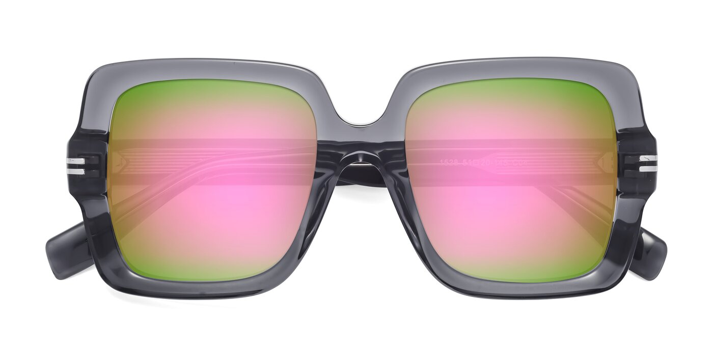 1528 - Gray Flash Mirrored Sunglasses
