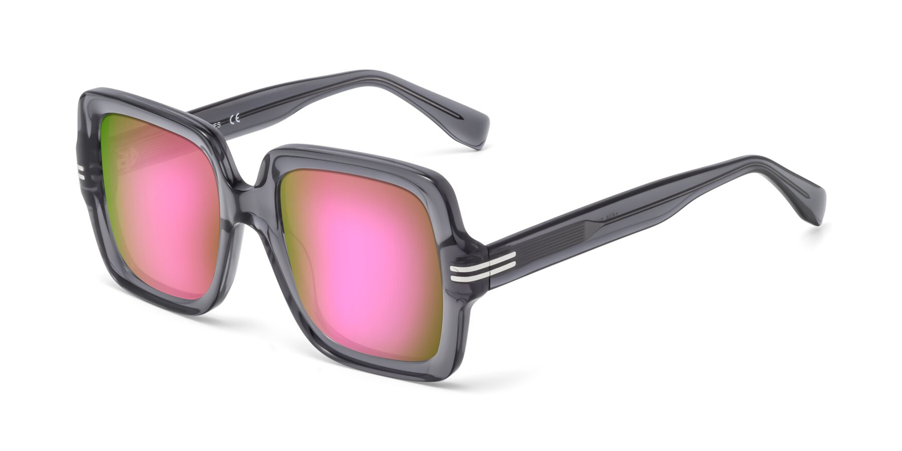 Angle of 1528 in Gray with Pink Mirrored Lenses