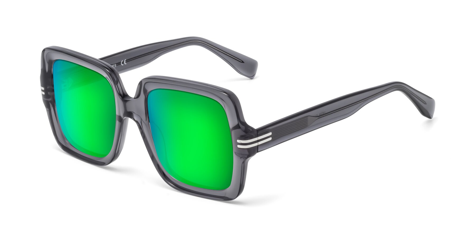 Angle of 1528 in Gray with Green Mirrored Lenses