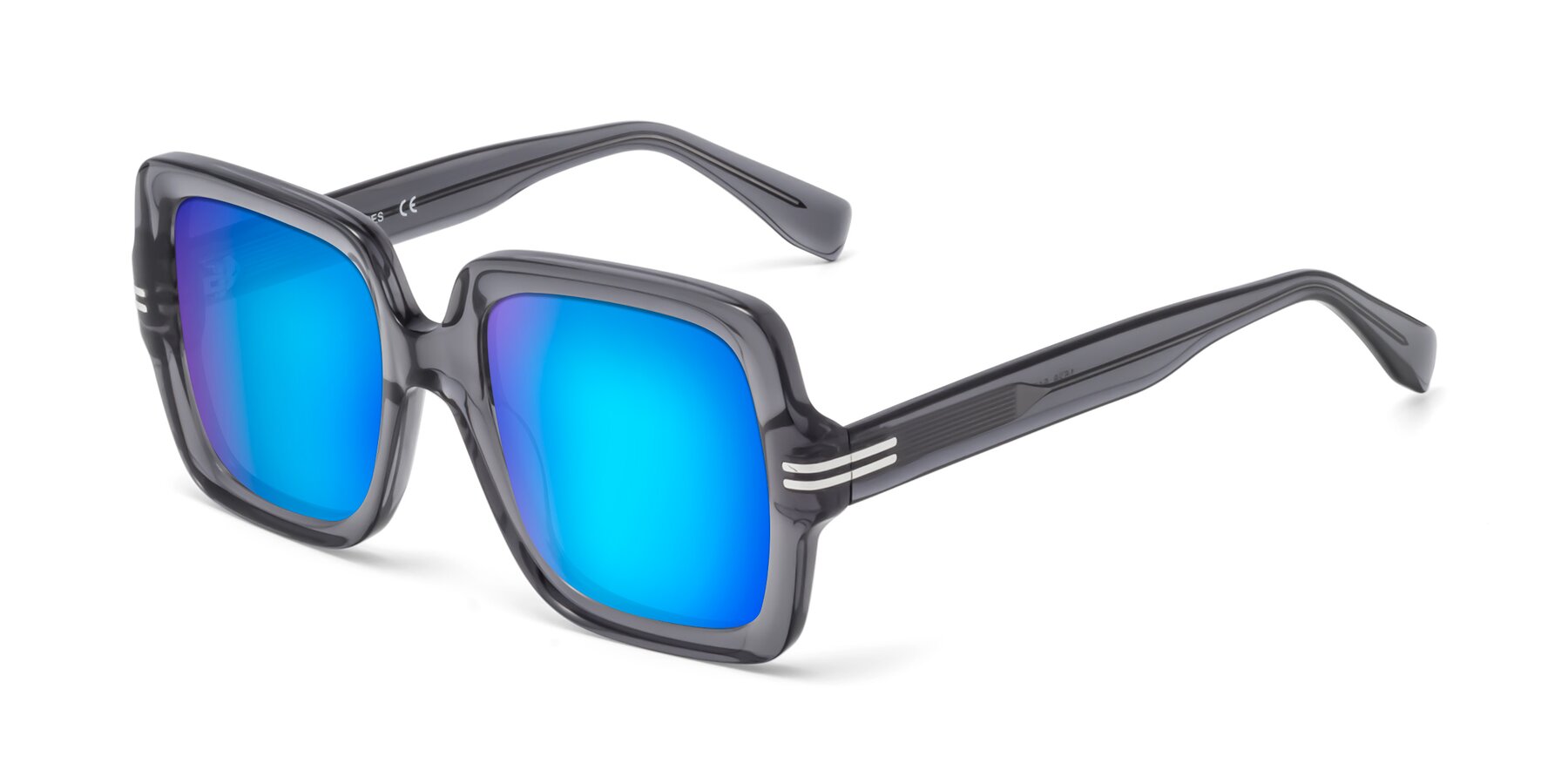 Angle of 1528 in Gray with Blue Mirrored Lenses