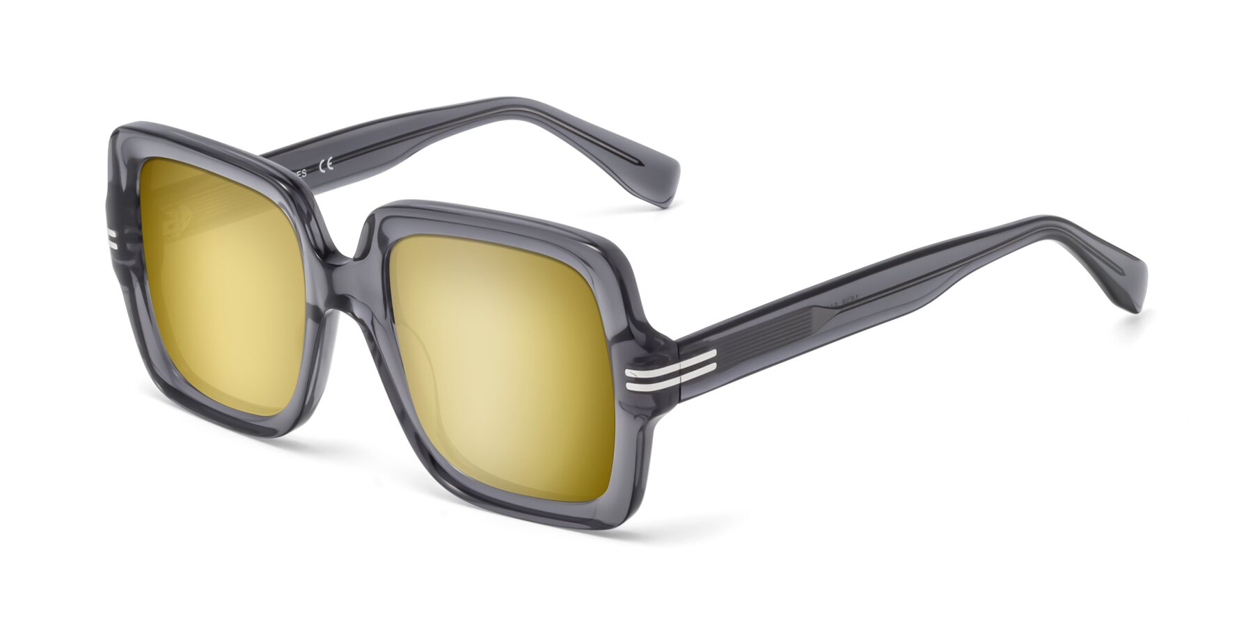 Angle of 1528 in Gray with Gold Mirrored Lenses