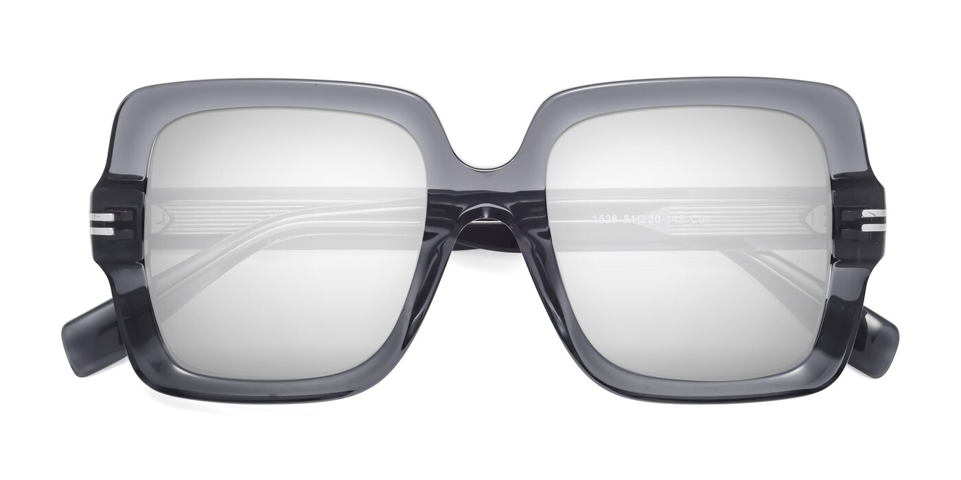 1528 - Gray Flash Mirrored Sunglasses