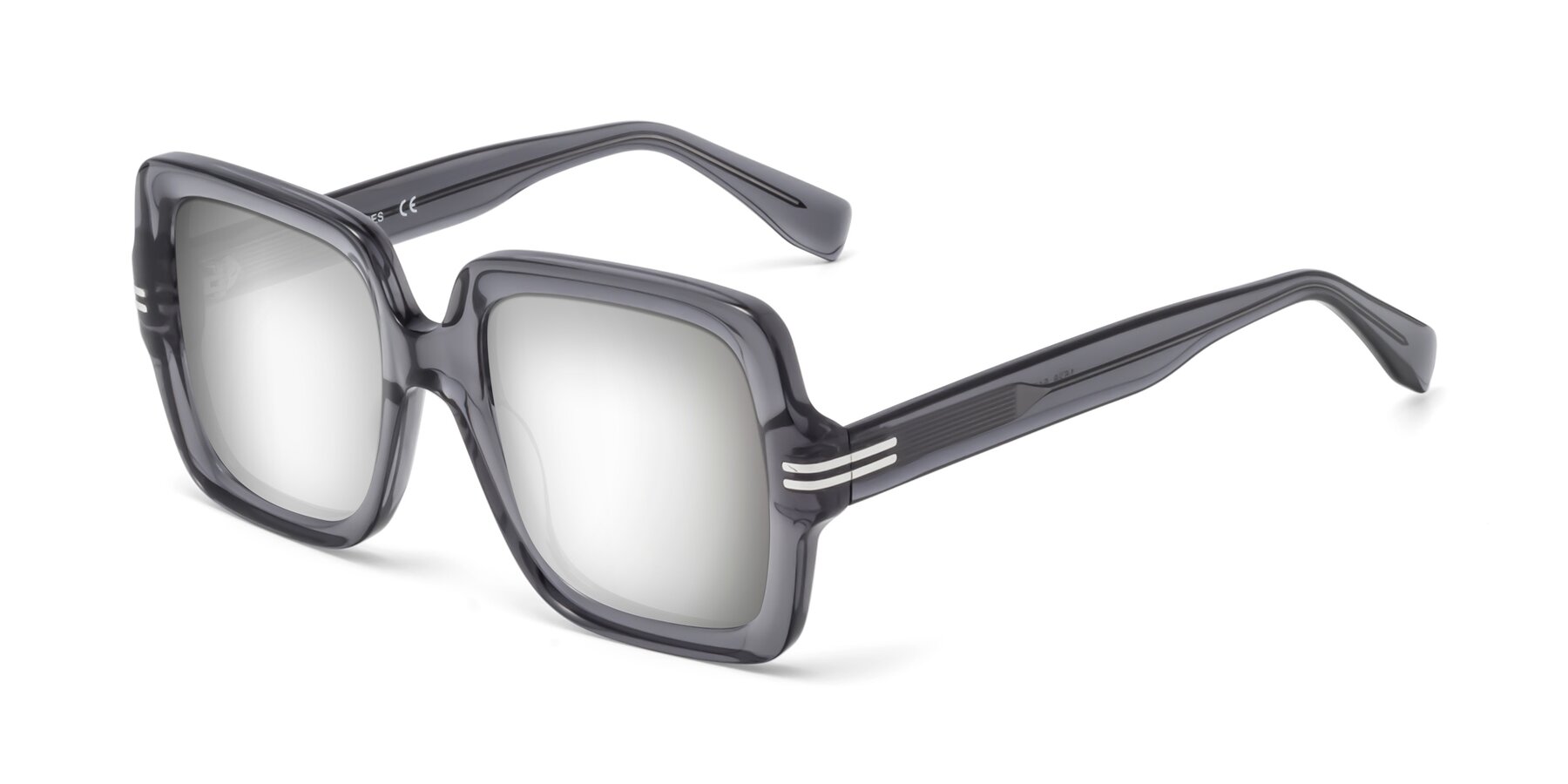 Angle of 1528 in Gray with Silver Mirrored Lenses
