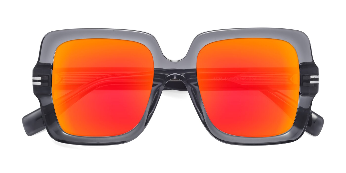 1528 - Gray Flash Mirrored Sunglasses