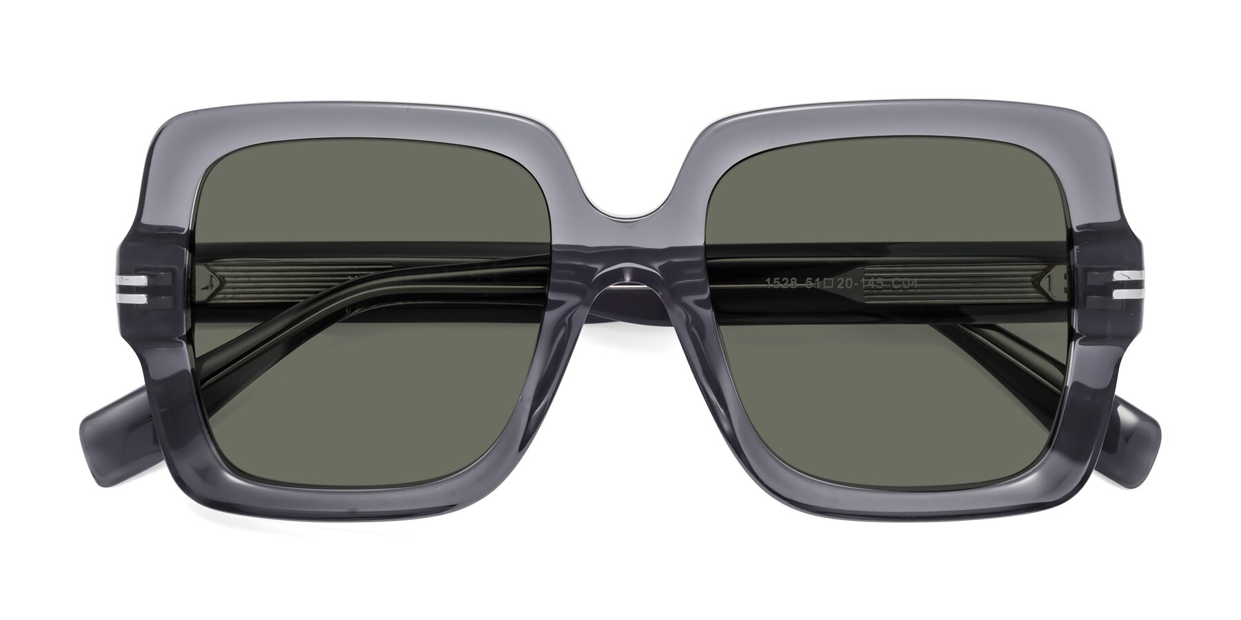 Folded Front of 1528 in Gray with Gray Polarized Lenses