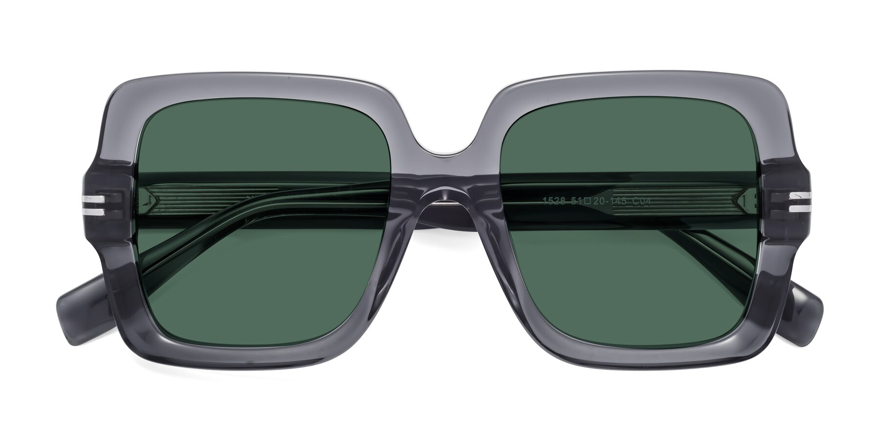 Folded Front of 1528 in Gray with Green Polarized Lenses
