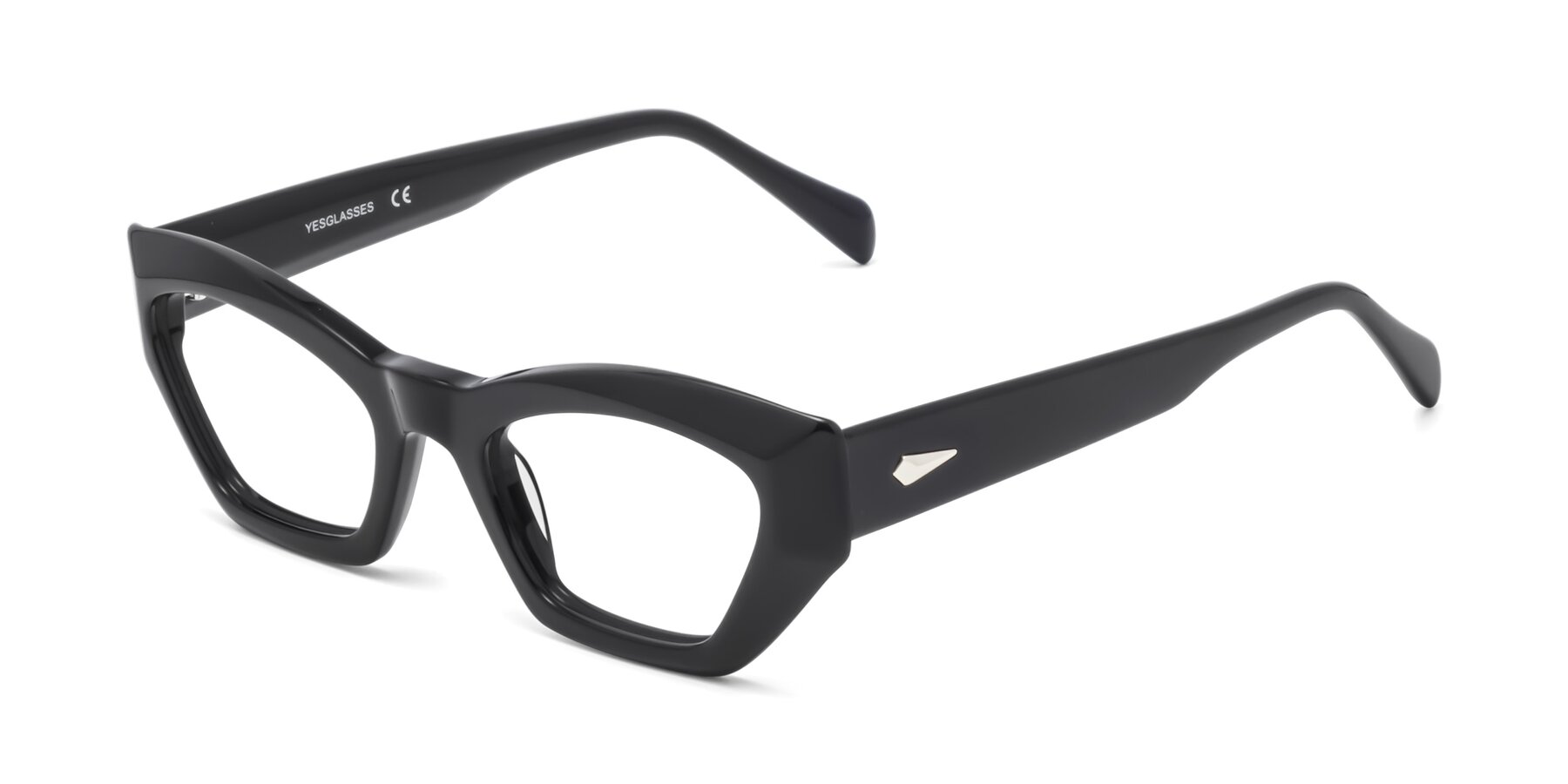 Angle of 1549 in Black with Clear Blue Light Blocking Lenses