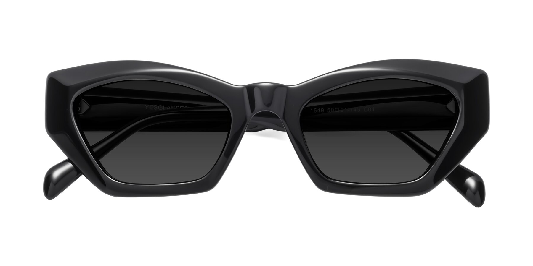Folded Front of 1549 in Black with Gray Polarized TAC Lenses