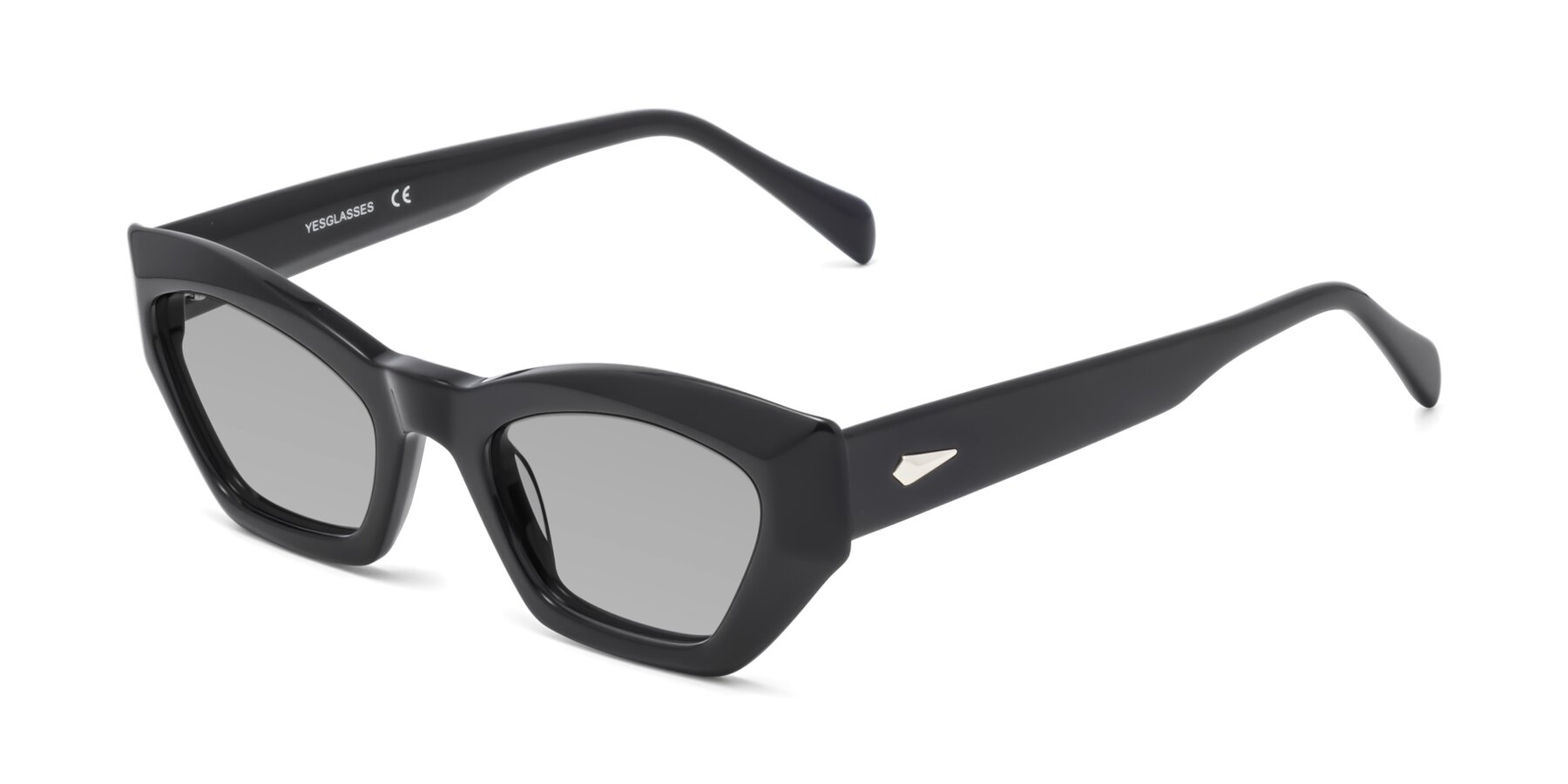 Angle of 1549 in Black with Light Gray Tinted Lenses