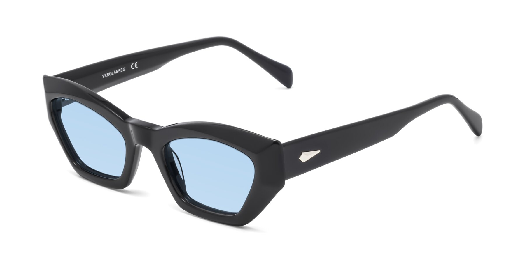 Angle of 1549 in Black with Light Blue Tinted Lenses