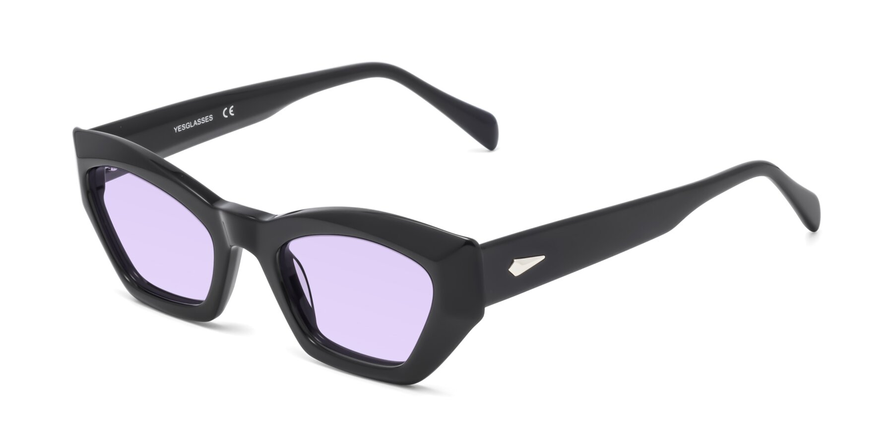 Angle of 1549 in Black with Light Purple Tinted Lenses