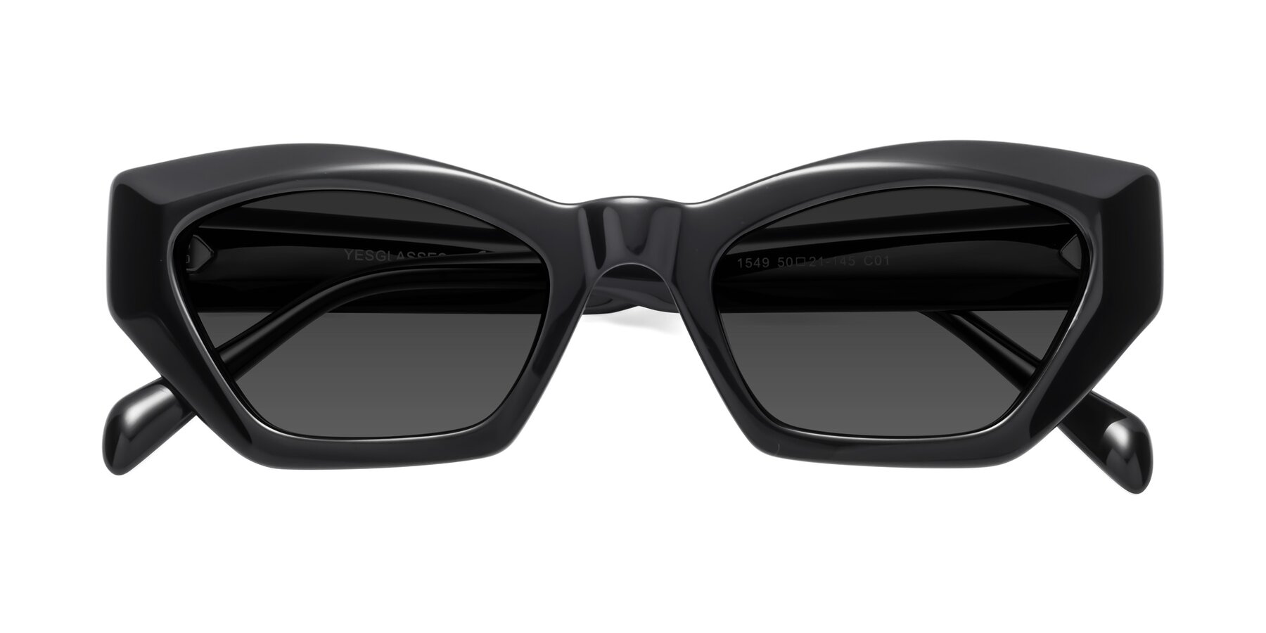 Folded Front of 1549 in Black with Gray Tinted Lenses