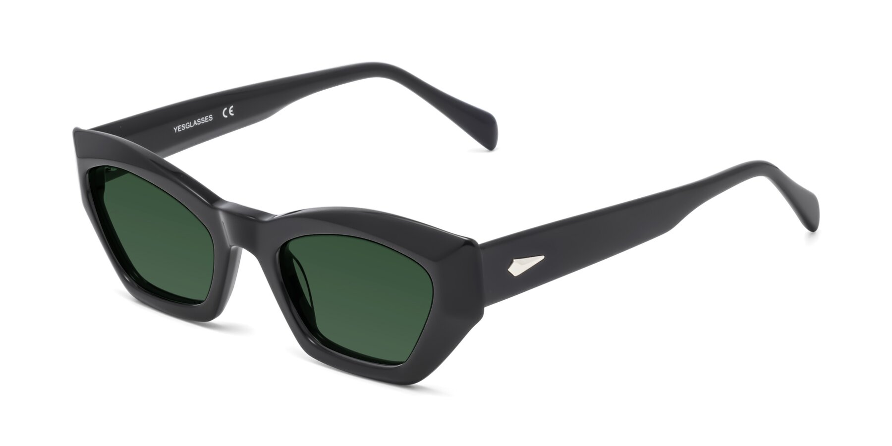 Angle of 1549 in Black with Green Tinted Lenses