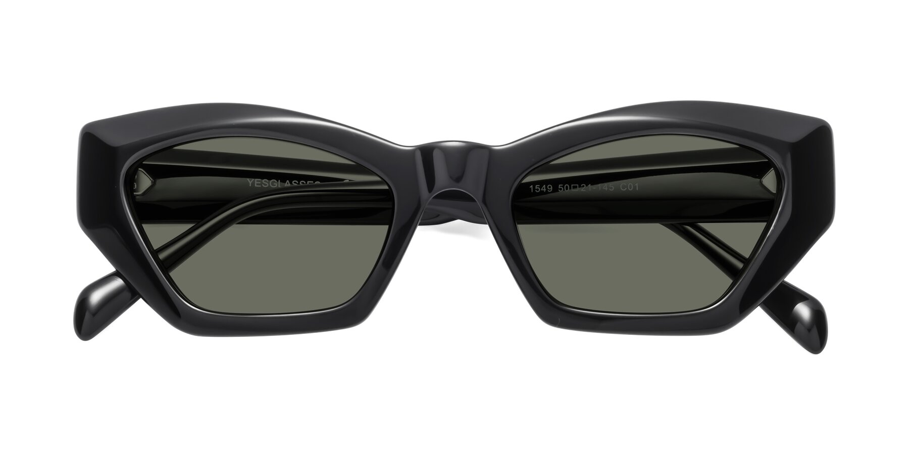 Folded Front of 1549 in Black with Gray Polarized Lenses