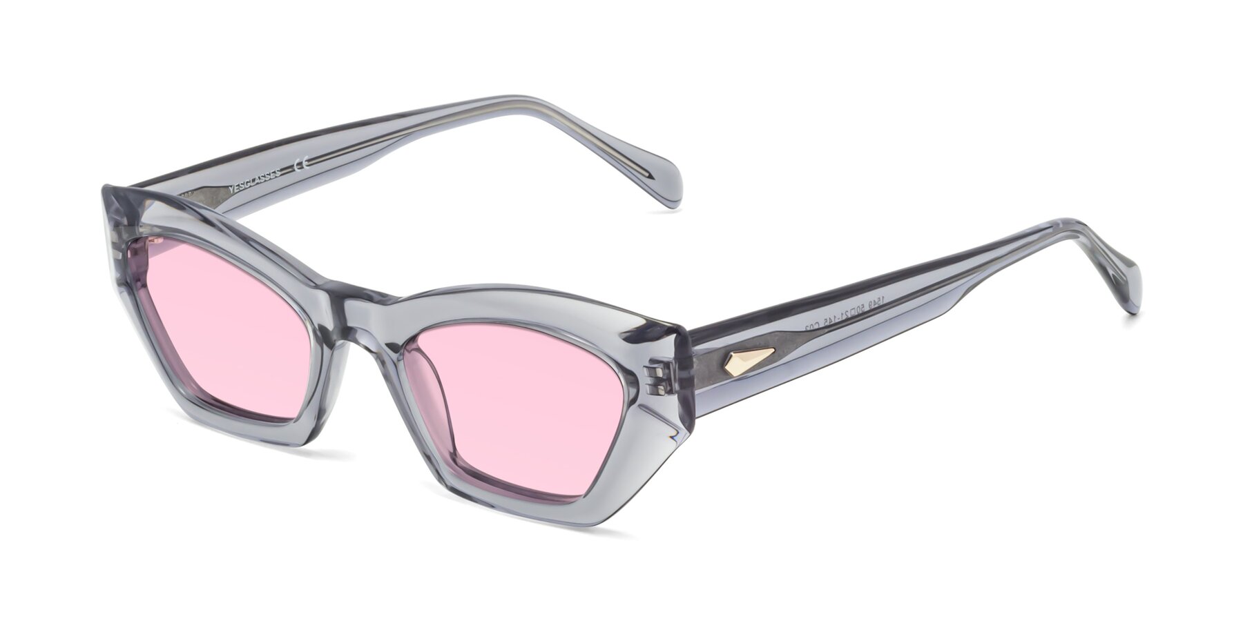 Angle of 1549 in Gray with Light Pink Tinted Lenses