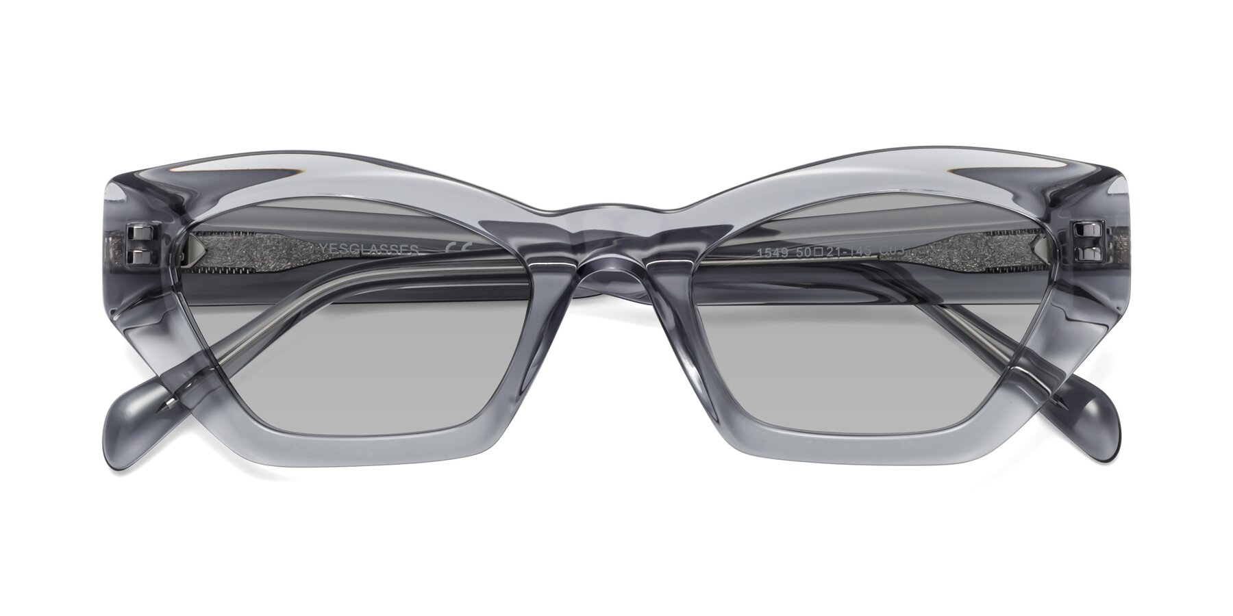 Folded Front of 1549 in Gray with Light Gray Tinted Lenses