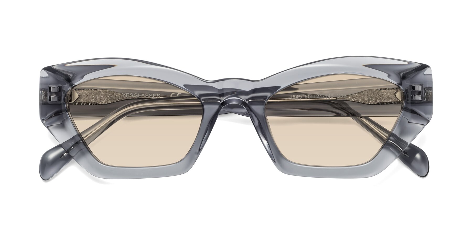 Folded Front of 1549 in Gray with Light Brown Tinted Lenses