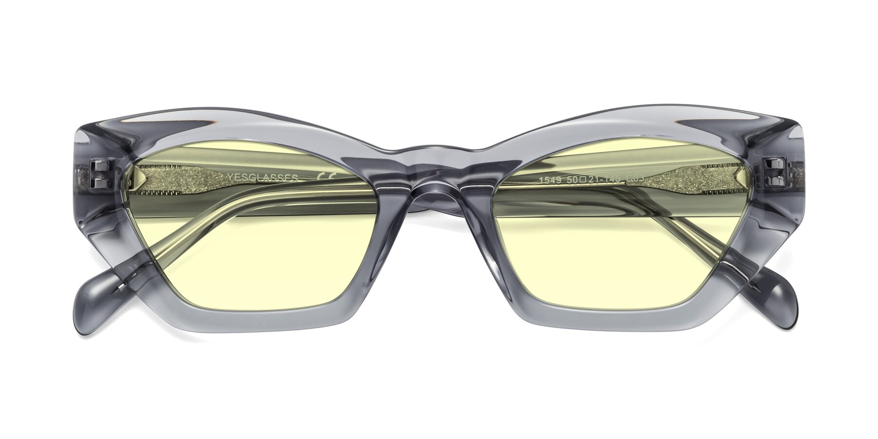 Folded Front of 1549 in Gray with Light Yellow Tinted Lenses
