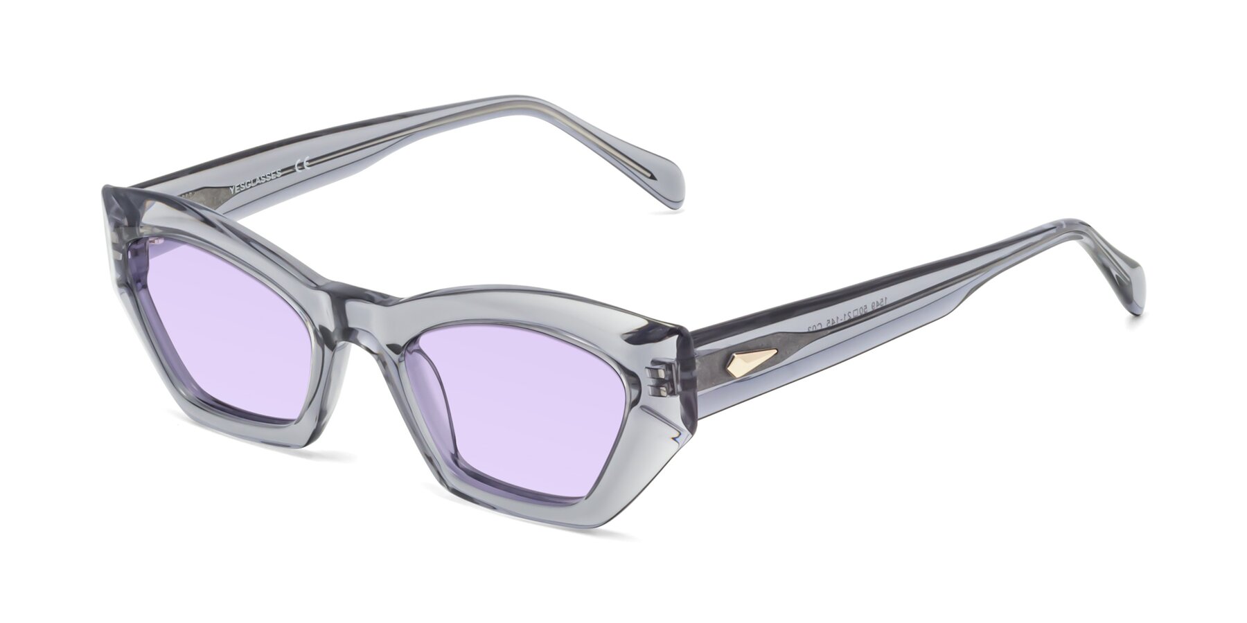 Angle of 1549 in Gray with Light Purple Tinted Lenses