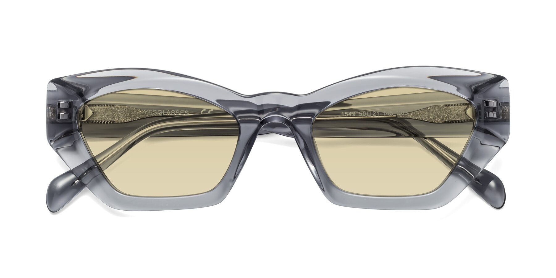 Folded Front of 1549 in Gray with Light Champagne Tinted Lenses