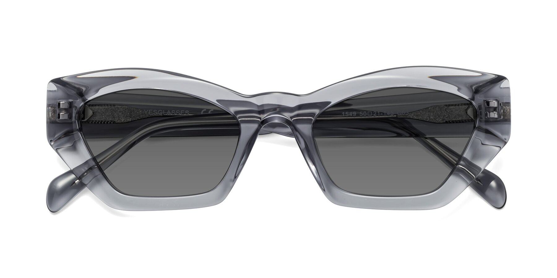 Folded Front of 1549 in Gray with Medium Gray Tinted Lenses