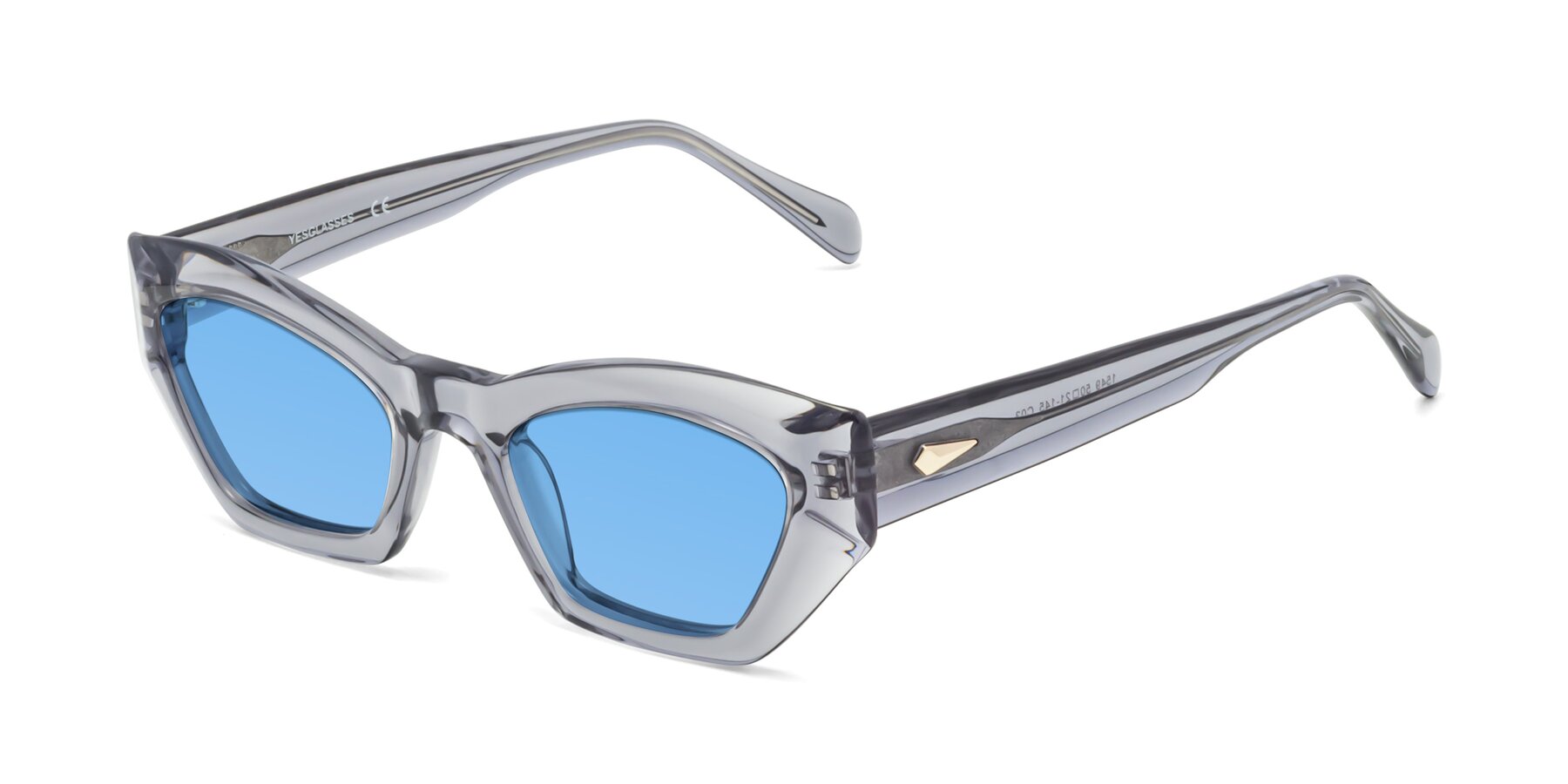 Angle of 1549 in Gray with Medium Blue Tinted Lenses