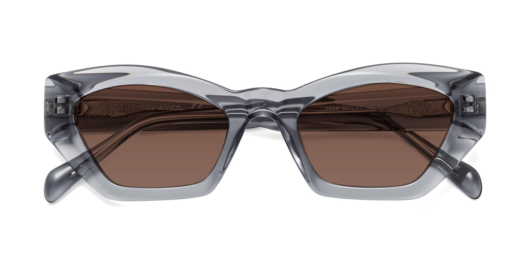 Folded Front of 1549 in Gray with Brown Tinted Lenses