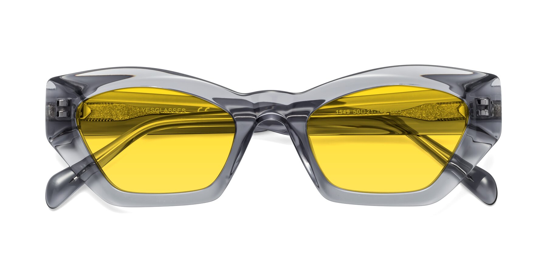 Folded Front of 1549 in Gray with Yellow Tinted Lenses