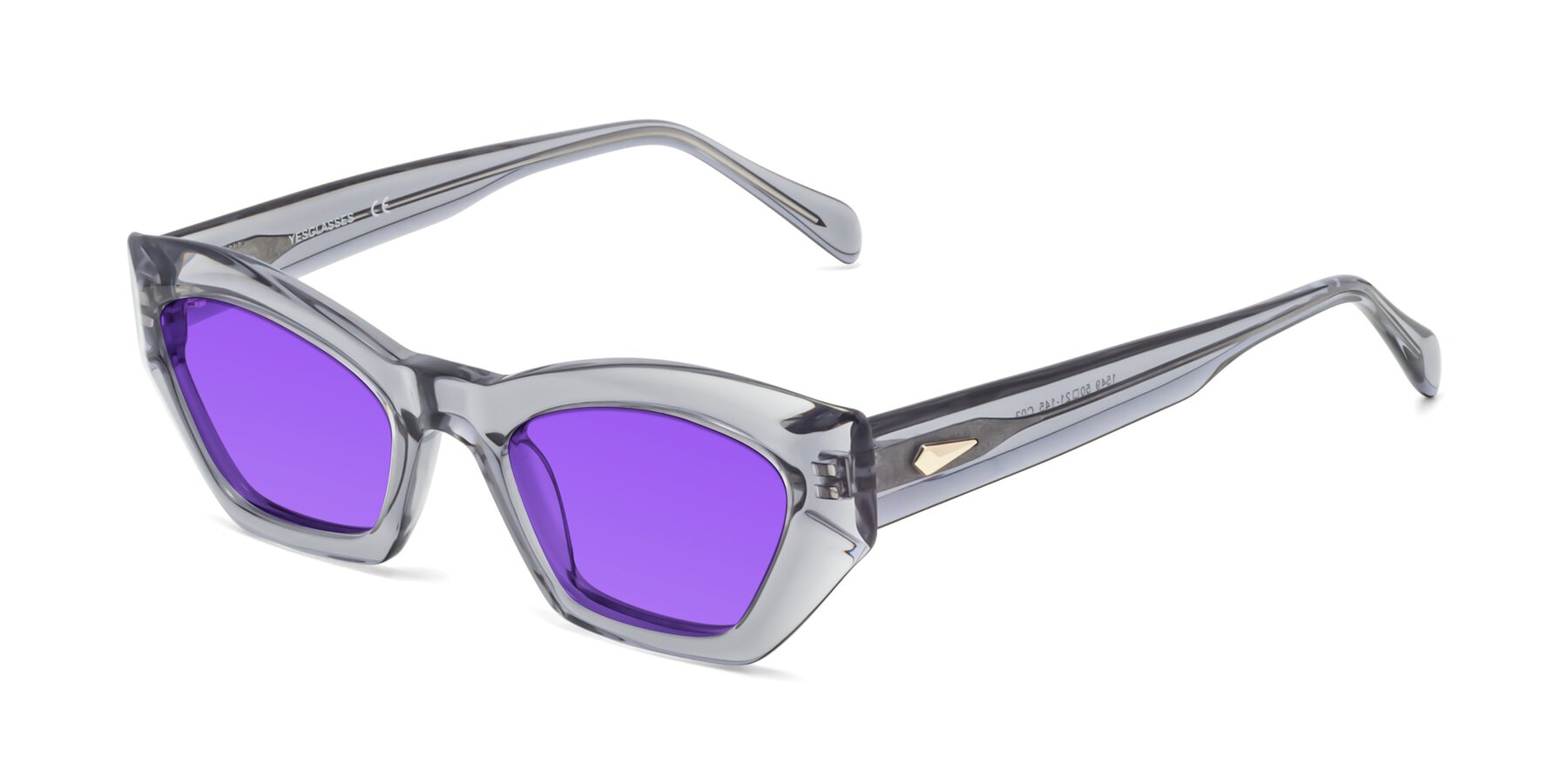 Angle of 1549 in Gray with Purple Tinted Lenses
