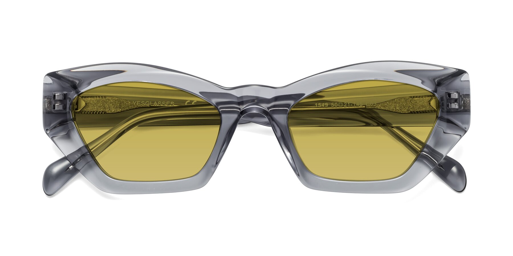 Folded Front of 1549 in Gray with Champagne Tinted Lenses