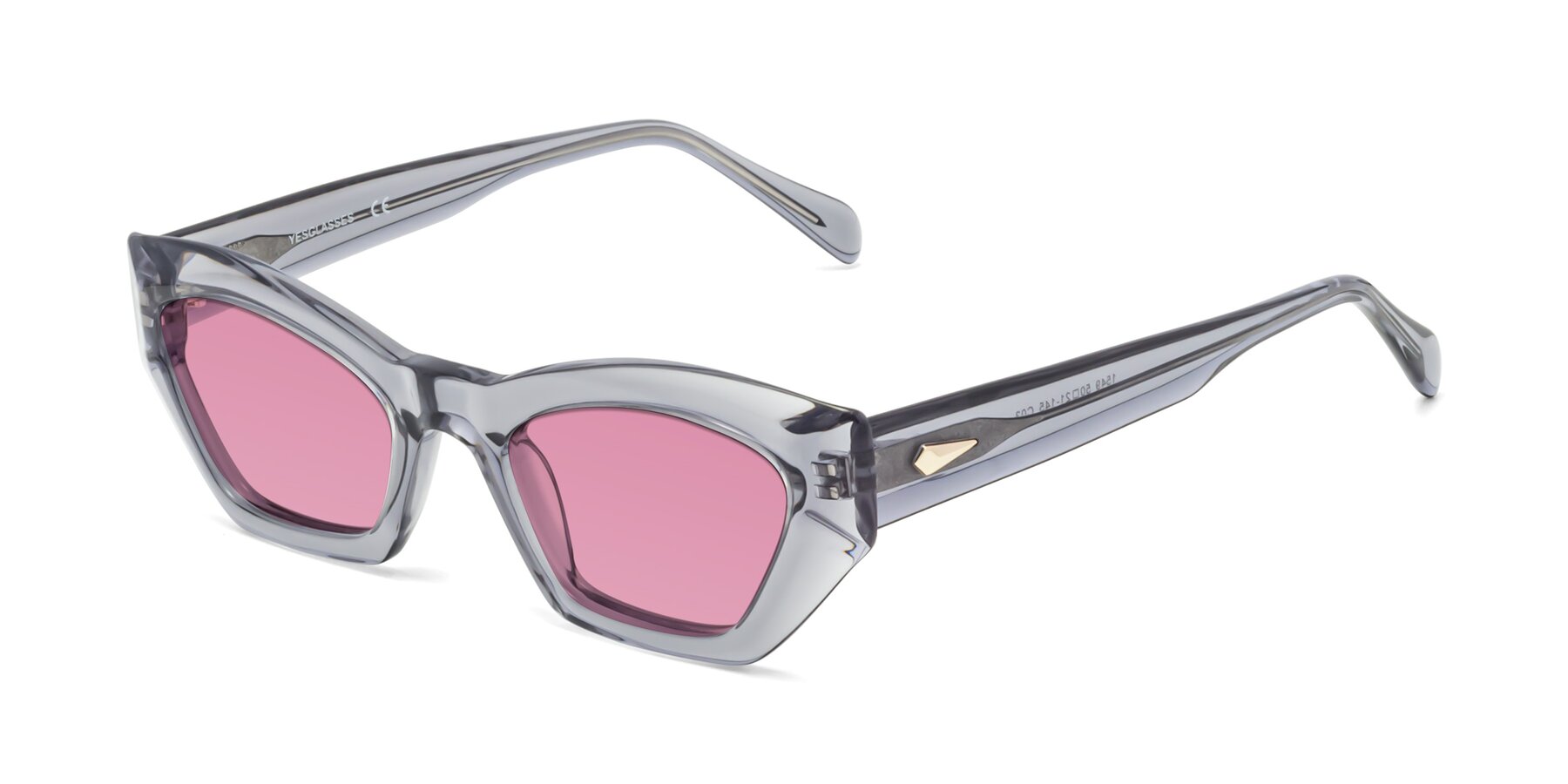 Angle of 1549 in Gray with Medium Wine Tinted Lenses