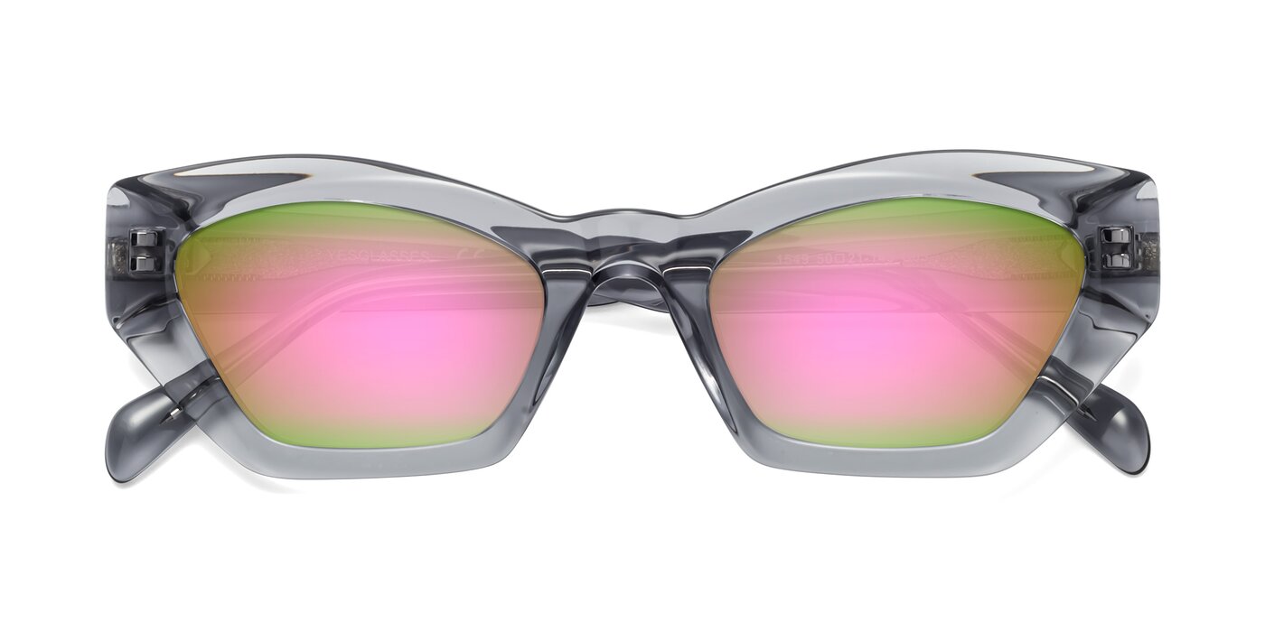 1549 - Gray Flash Mirrored Sunglasses