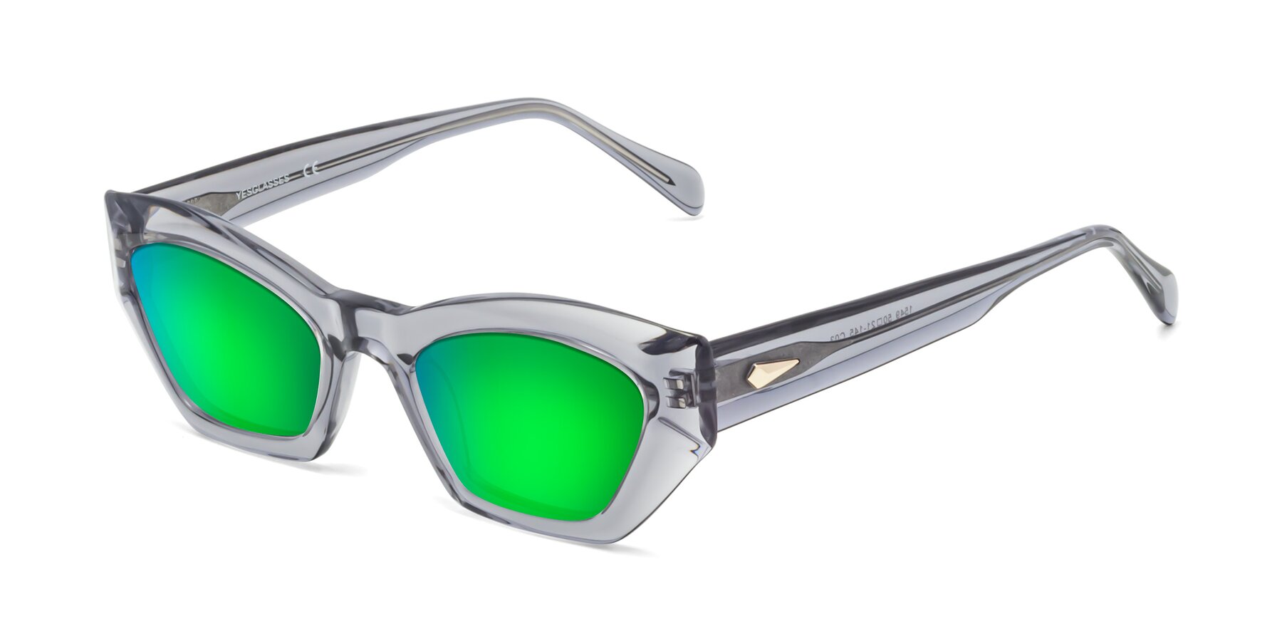 Angle of 1549 in Gray with Green Mirrored Lenses