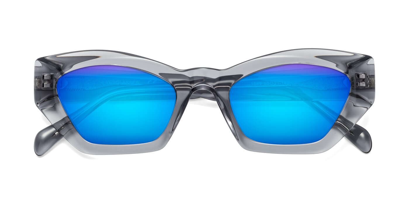 1549 - Gray Flash Mirrored Sunglasses