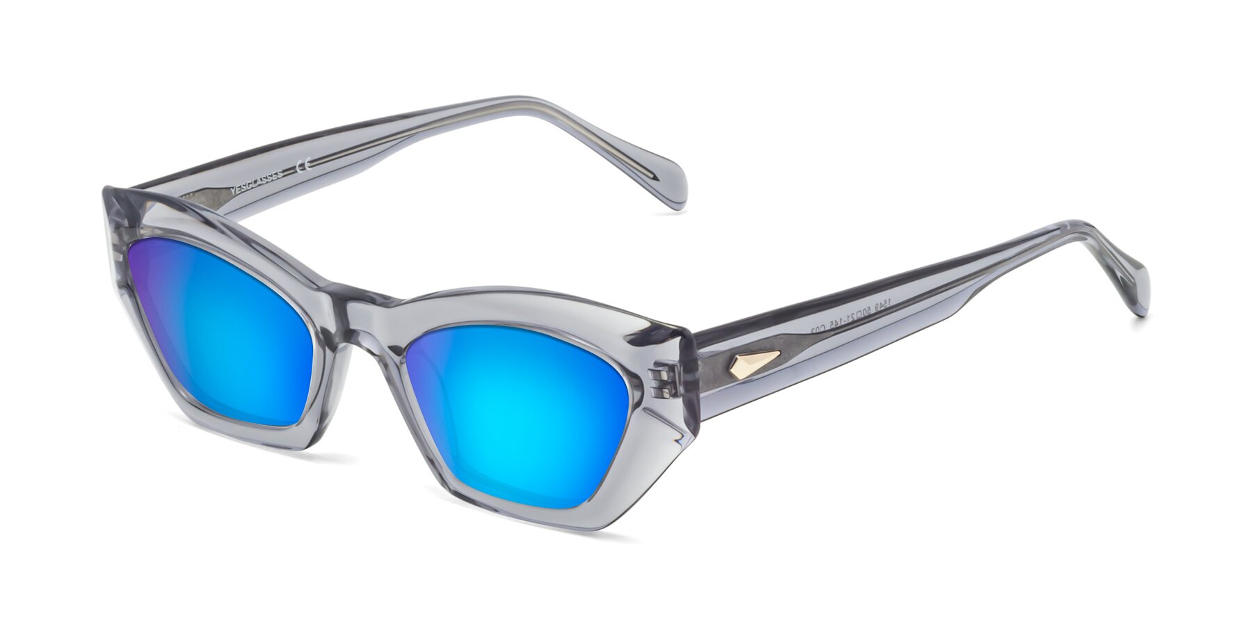 Angle of 1549 in Gray with Blue Mirrored Lenses
