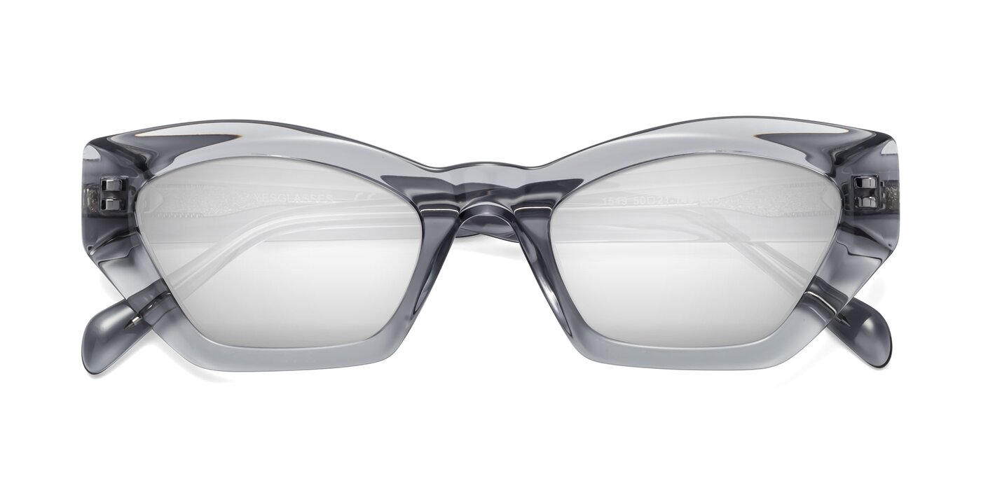1549 - Gray Flash Mirrored Sunglasses
