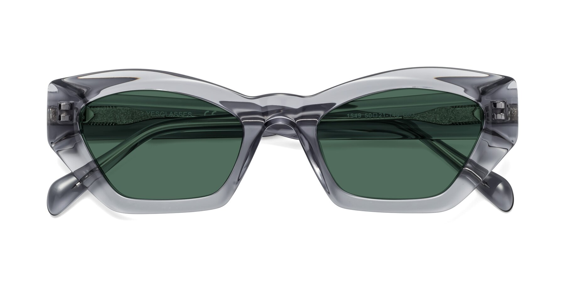 Folded Front of 1549 in Gray with Green Polarized Lenses