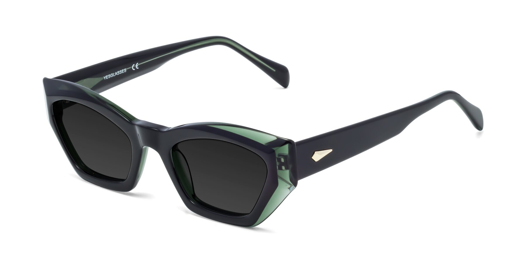 Angle of 1549 in Emerald with Gray Polarized TAC Lenses