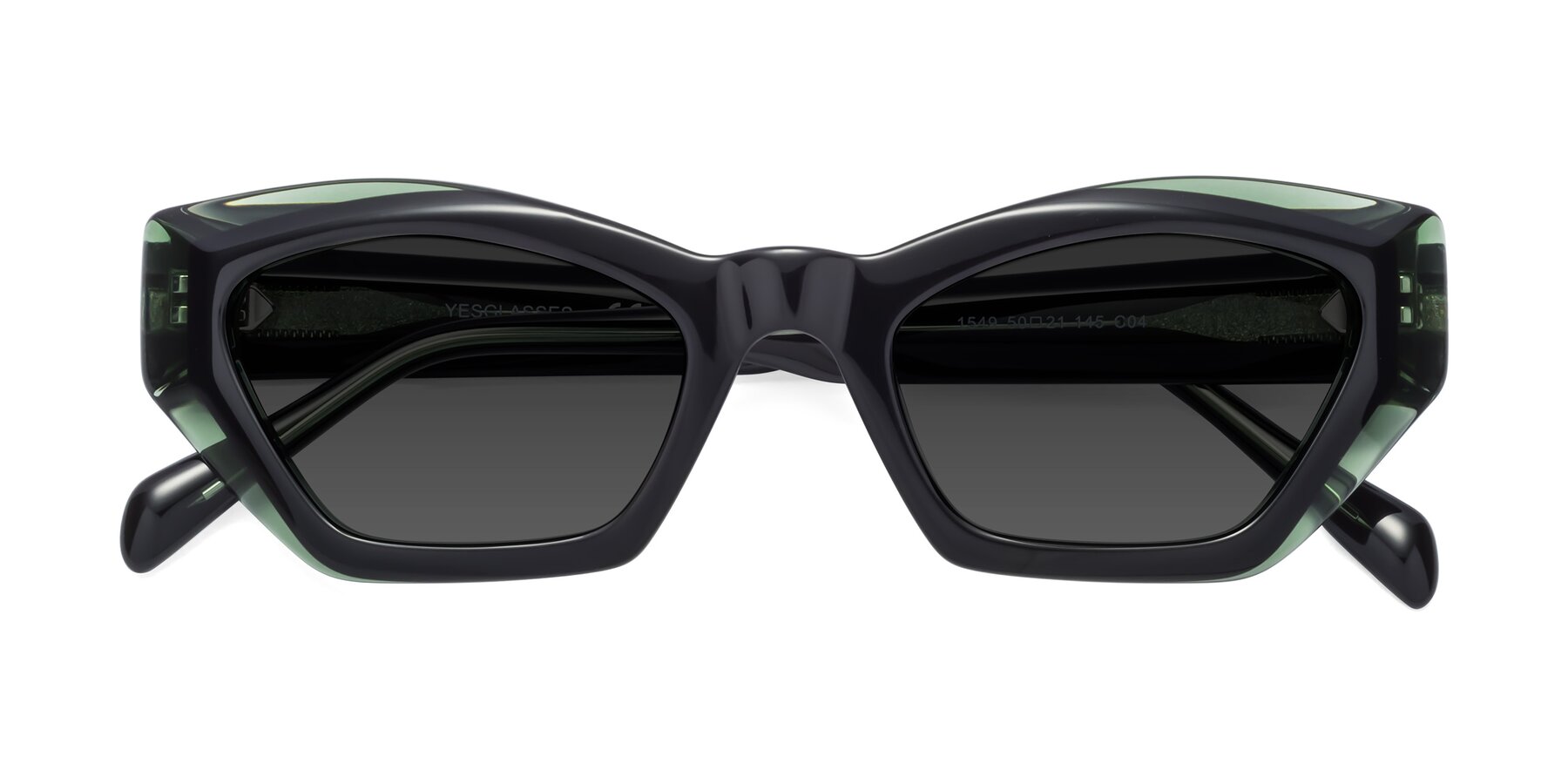 Folded Front of 1549 in Emerald with Gray Tinted Lenses