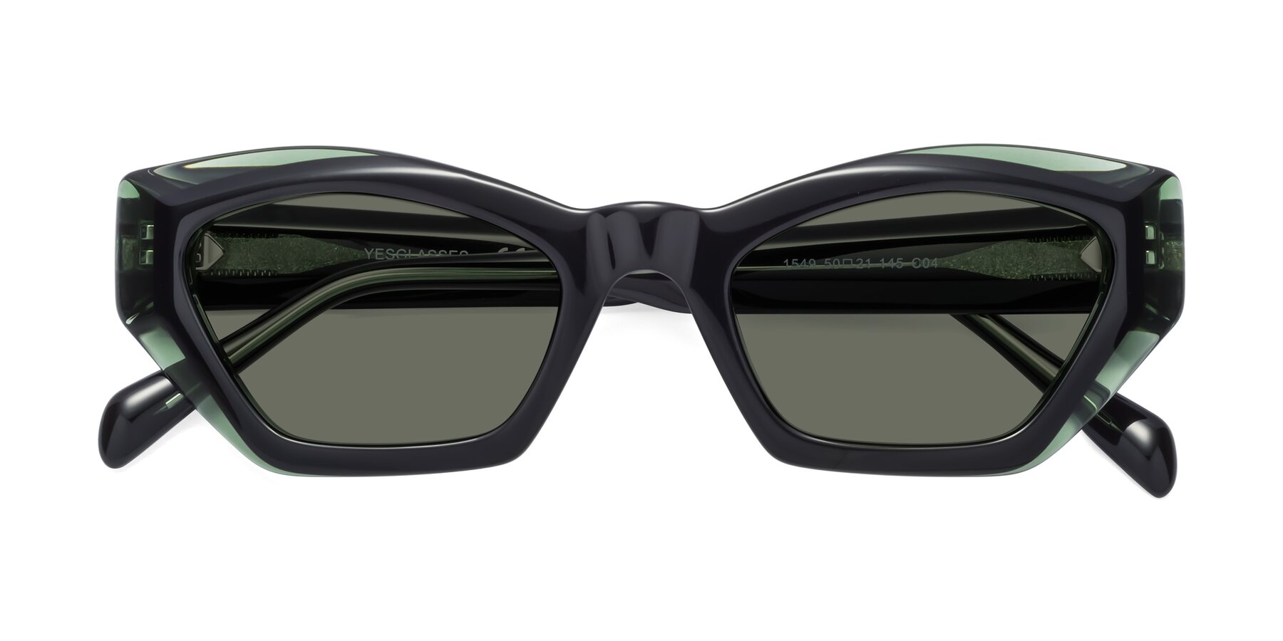 Folded Front of 1549 in Emerald with Gray Polarized Lenses