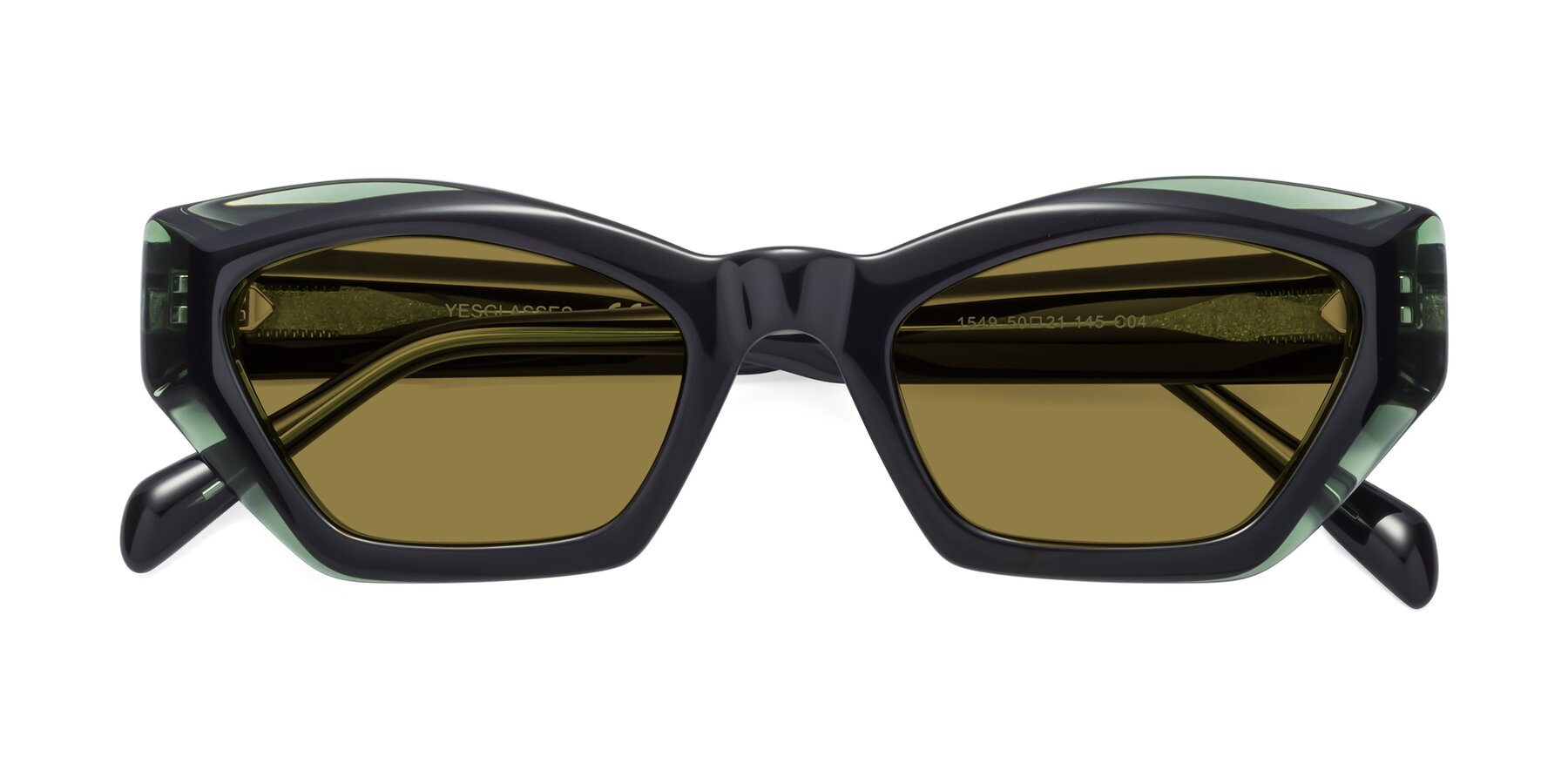 Folded Front of 1549 in Emerald with Brown Polarized Lenses