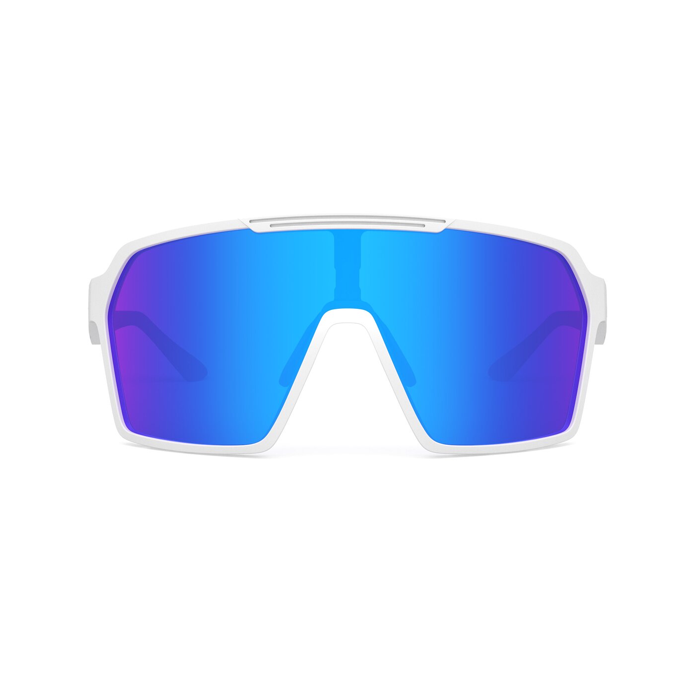 Flux XF - Matte White Sports Mirrored Sunglasses