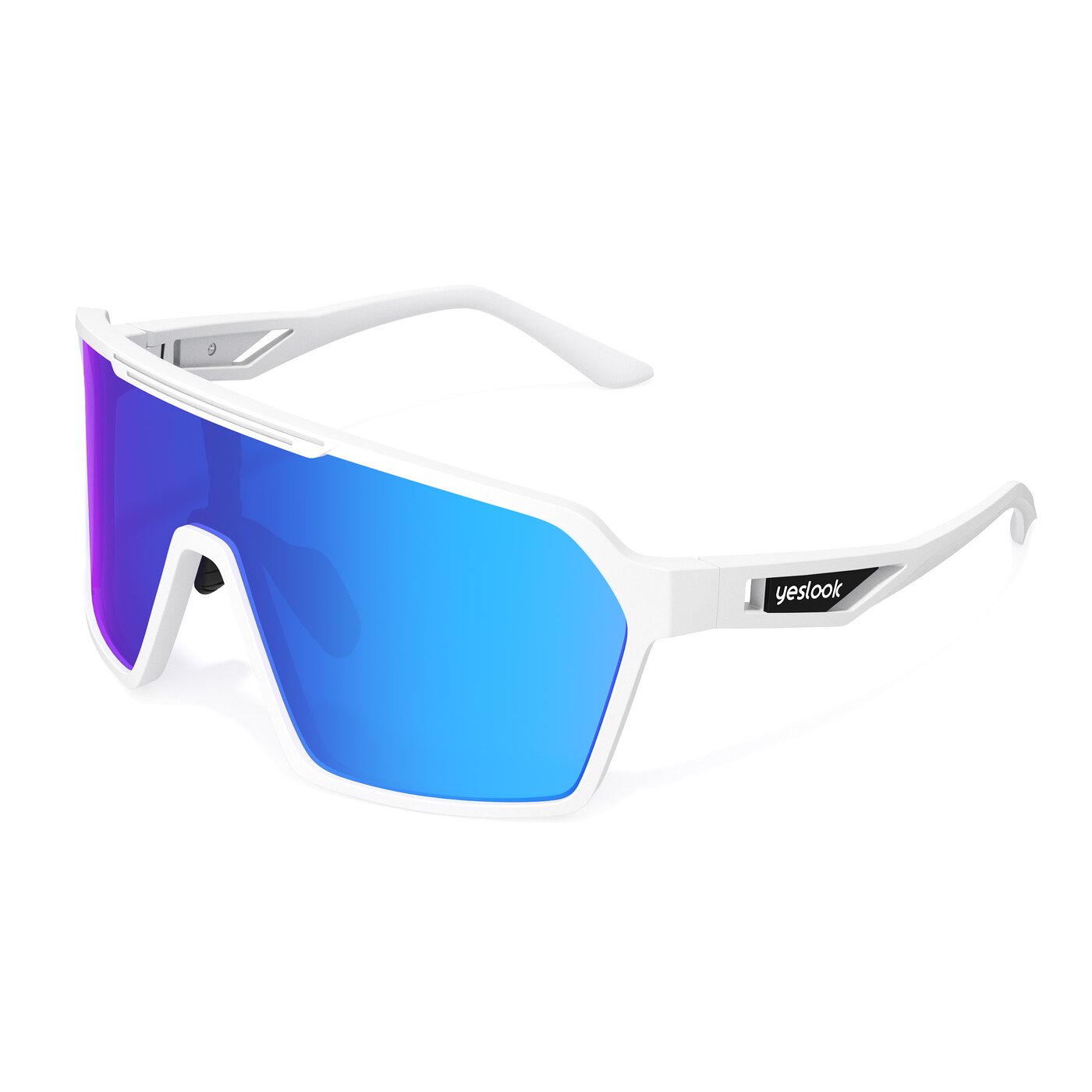 Flux XF - Matte White Sports Mirrored Sunglasses
