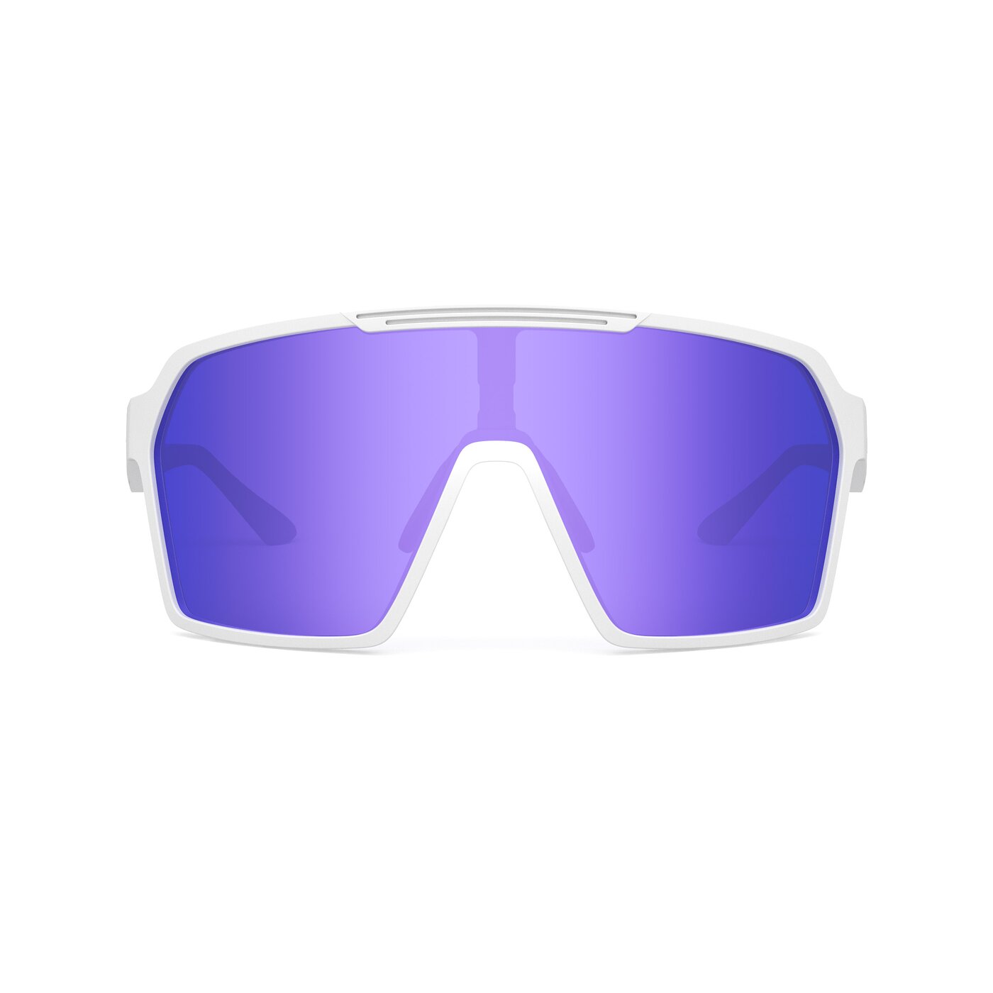 Flux XF - Matte White Sports Mirrored Sunglasses