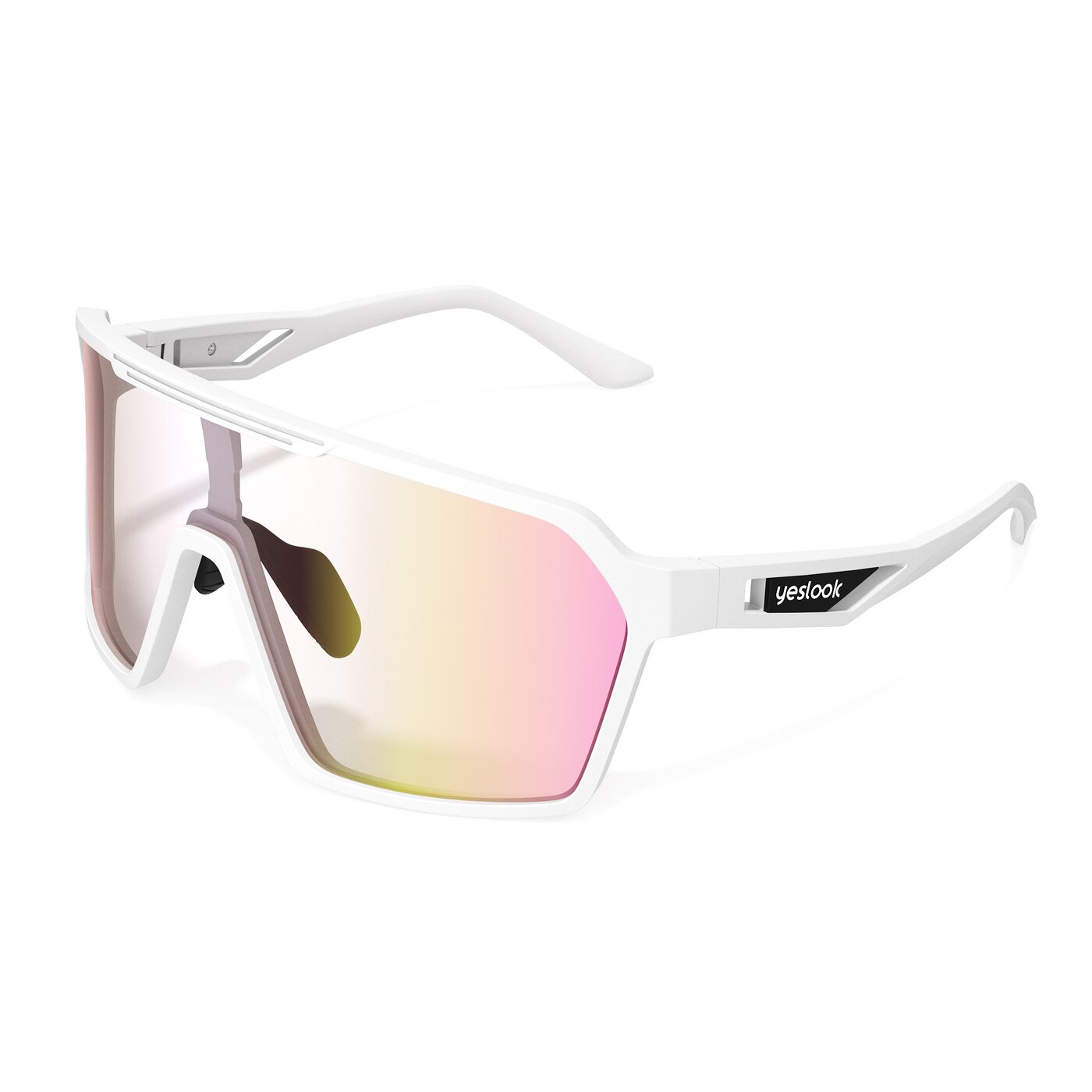 Flux XF - Matte White Sports Photochromic Mirrored Sunglasses